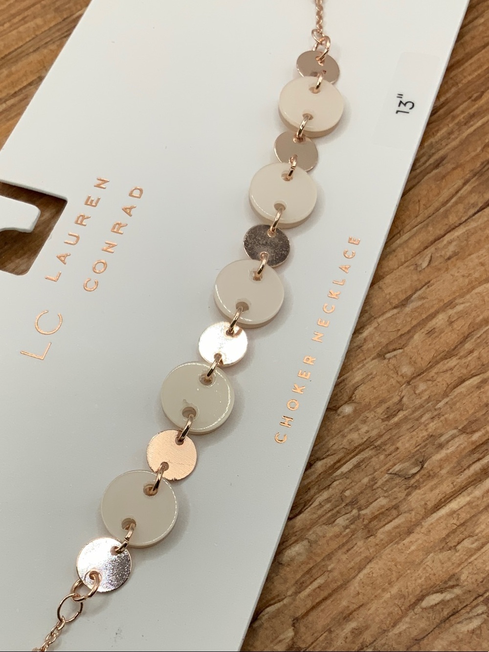 LC Lauren Conrad Gold Tone Disc Choker Necklace